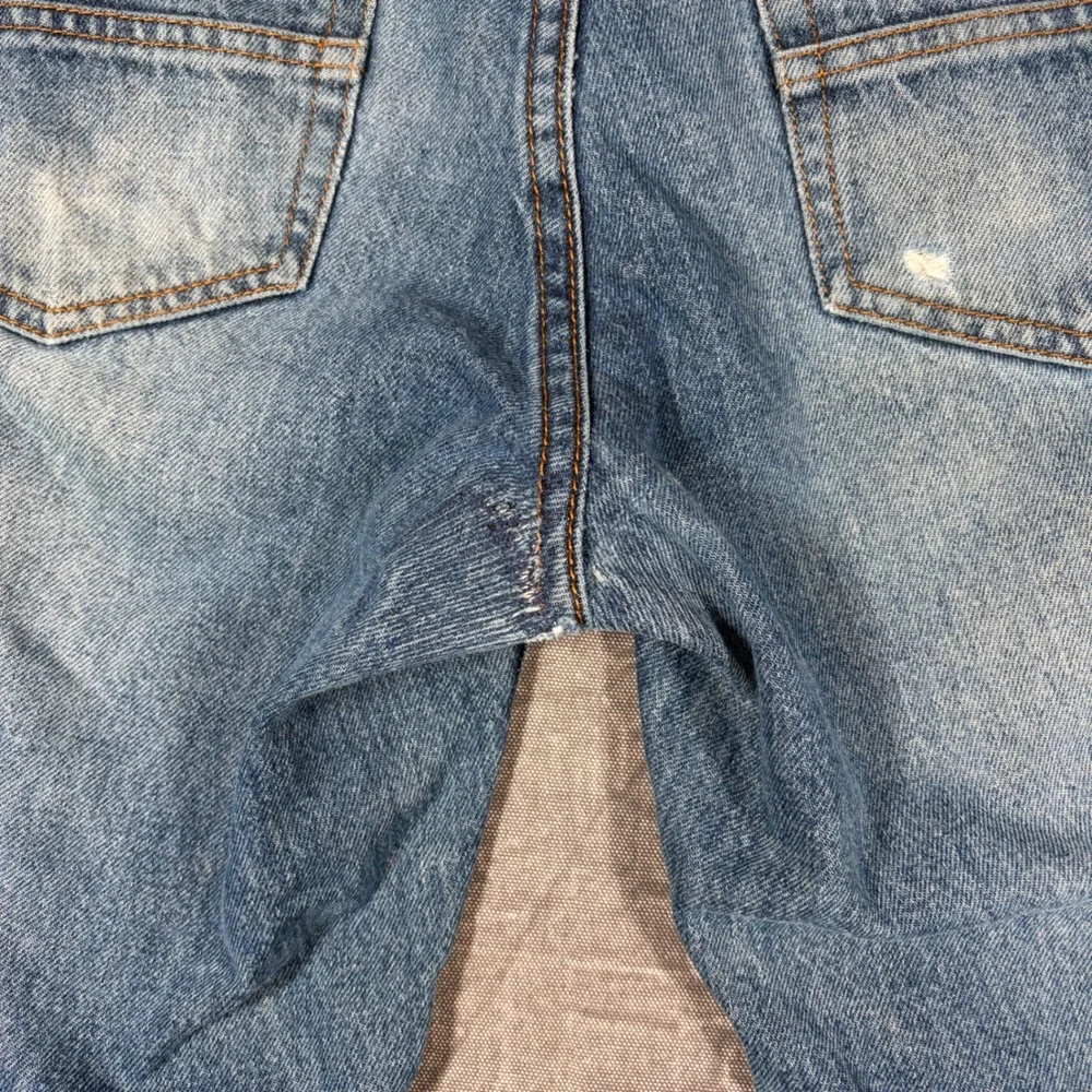 People Concept Jeans Mens 30 Blue Recto Straight Leg Distressed Frayed Denim